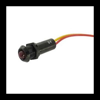 LED 5MM ALTO BRILHO VERMELHO 12V DC C19CM CABO