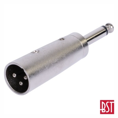 Ficha Adaptadora XLR 3p Macho  Jack 6.35mm Macho Mn BST