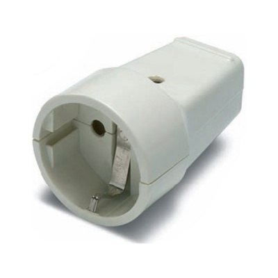 FICHA SCHUKO FÊMEA C TERRA 220V BRANCA