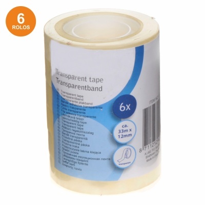 Pack de 6 rolos de fita adesiva transparente