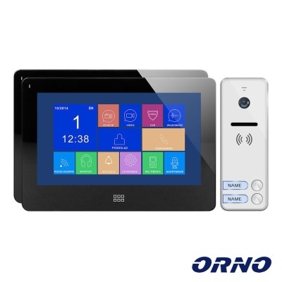 Vídeo Porteiro C 2 Lcd 7" Cores LEDS Preto ORNO