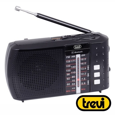 Rádio Portátil AMFMBT Clássico Preto TREVI