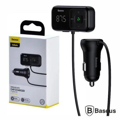 Transmissor FM S-16 Bluetooh 2USBMicro SD F.Isqueiro BASEUS