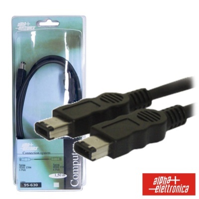 Cabo preto com conectores Mini USB em embalagem plástica transparente