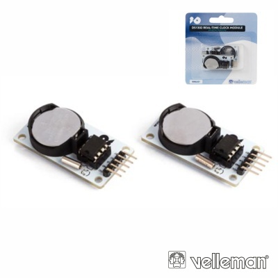 Módulos de relógio em tempo real DS1302 com bateria e embalagem da Velleman