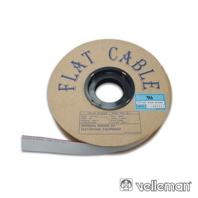 CABO PLANO 26 CONDUTORES CINZENTO ROLO DE 30M VELLEMAN