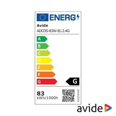 Etiqueta energética da UE para produto Avide com classificação G