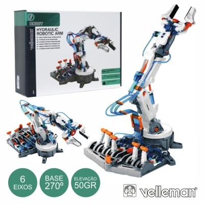 KIT BRAÇO HIDRÁULICO BASE 180º ATÉ 50G 229 PEÇAS VELLEMAN