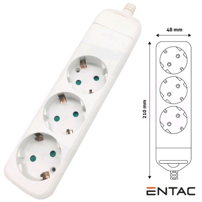 Tomada Elétrica c 3 Saídas Schuko ENTAC