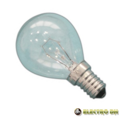 Lâmpada incandescente com base metálica e vidro transparente