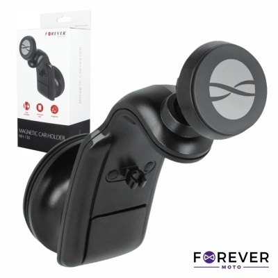 Suporte magnético para carro Forever Moto preto com ventosa e articulação ajustável