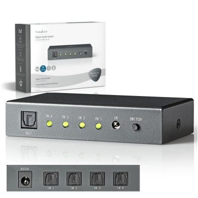 Comutador De Áudio 4 vias NEDIS