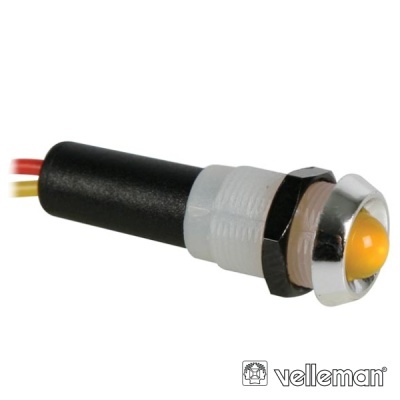 LED PILOTO 12V AMARELO CAIXA ABS CROMADA VELLEMAN