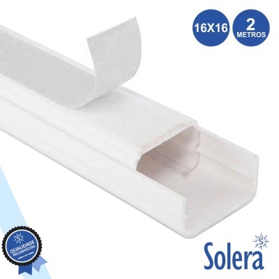CALHA TÉCNICA PVC C ADESIVO 16x16MM 182MM² 2M SOLERA