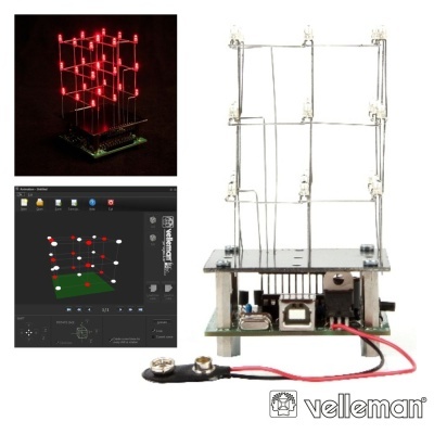 CUBO LED 3D C 27 LEDS ATÉ 234 ANIMAÇÕES VELLEMAN