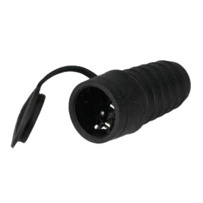 FICHA SCHUKO FÊMEA IMPERMEAVEL C TERRA 16A 220V PRETA