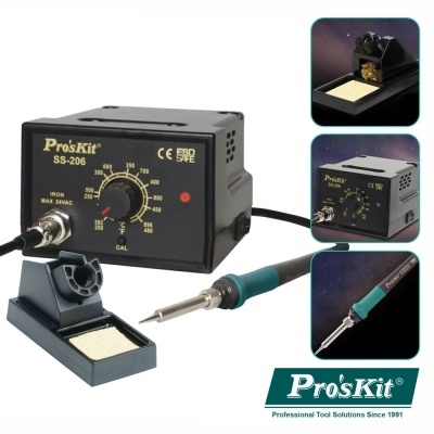 Estação de solda Pro'sKit SS-206 com mostrador e suporte