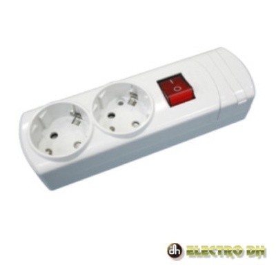 TOMADA ELÉTRICA C 2 SAÍDAS SCHUKO CINTERRUPTOR EDH