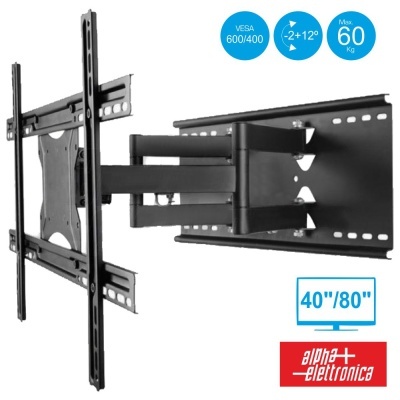 Suporte de parede preto para TV de 40 a 80 polegadas