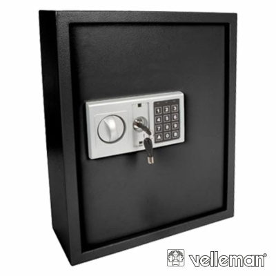 COFRE ELETRÓNICO AÇO P CHAVES BLOQUEIO 8 DÍGITOS VELLEMAN