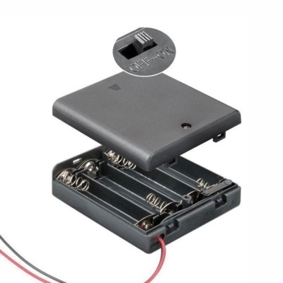 Suporte P 4 Pilhas AAA C Tampa E Interruptor