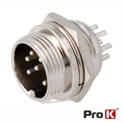 Ficha Microfone 6p Macho Painel PROK