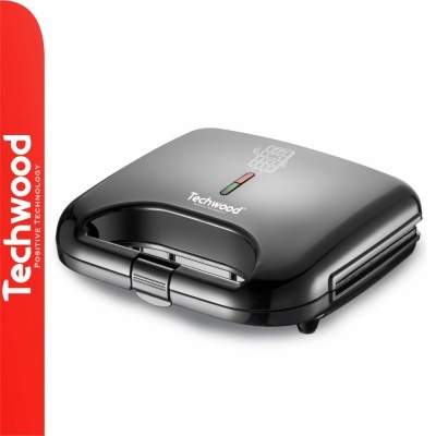 Máquina para tostas Techwood preta com indicador luminoso