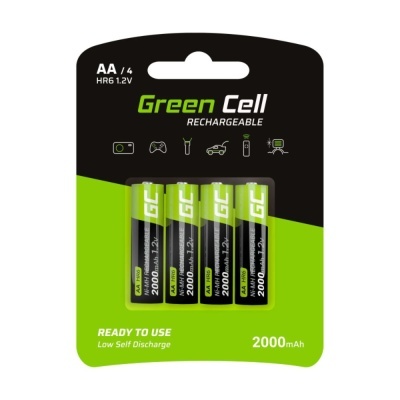 Pilha recarregável AA Green Cell 2000mAh embalagem 4 unidades