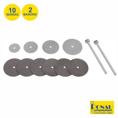 CONJUNTO 6 DISCOS Ø22MM 4 DISCOS Ø12-22MM E MANDRIL DONAU