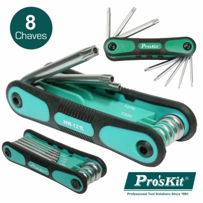 CONJUNTO DE 8 CHAVES TORX C FURO PROSKIT