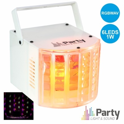 Luz efeito Party Light & Sound com LEDs coloridos e corpo branco