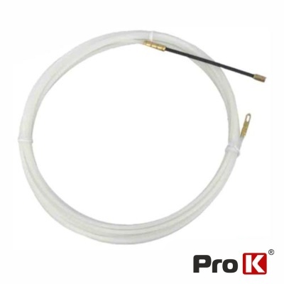 Cabo branco flexível com extremidades metálicas e logótipo ProK