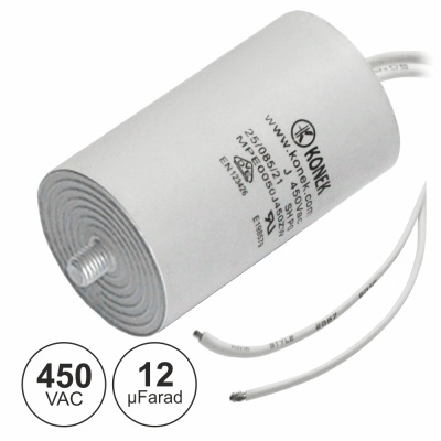 CONDENSADOR ARRANQUE 12uF 450V + TERRA C FIOS