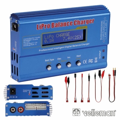 CARREGADOR DE BATERIAS LI-ION POLYMER NiCd NiMH VELLEMAN