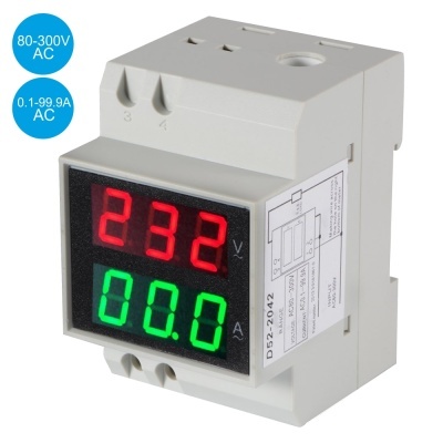 MEDIDOR DIGITAL VOLTÍMETRO AMPERÍMETRO P MONTAGEM CALHA