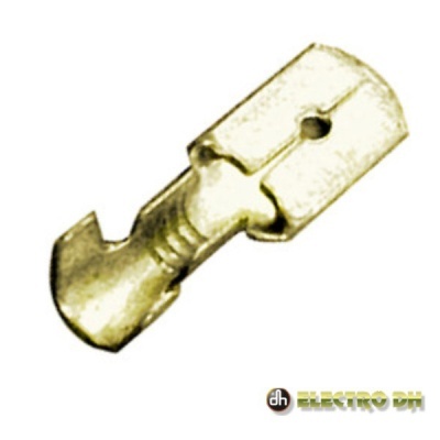 Conector elétrico metálico dourado com logótipo ELECTRO DH