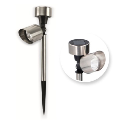 Lâmpada exterior para jardim com painel solar e cabeça giratória