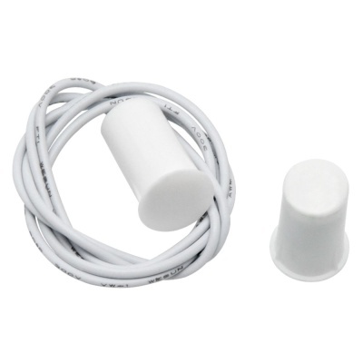 Sensores magnéticos brancos com cabo enrolado