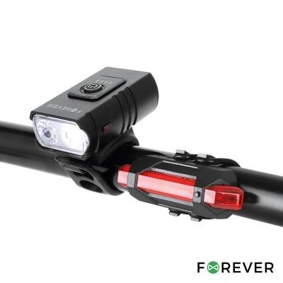 Conjunto Luz LED DianteiraTraseira P Bicicleta FOREVER