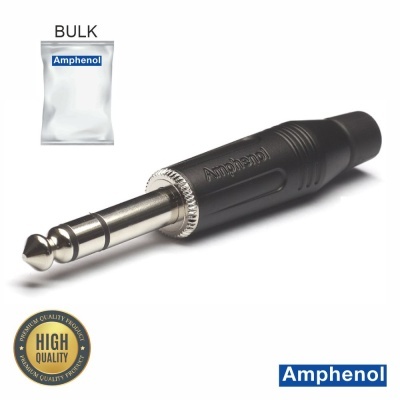 Ficha Jack 6.35mm Macho Stereo Niquelada AMPHENOL