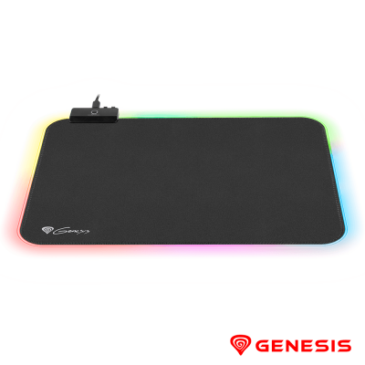 Tapete de rato preto com iluminação LED colorida