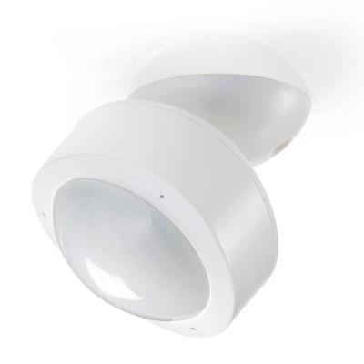Sensor de movimento branco com corpo arredondado