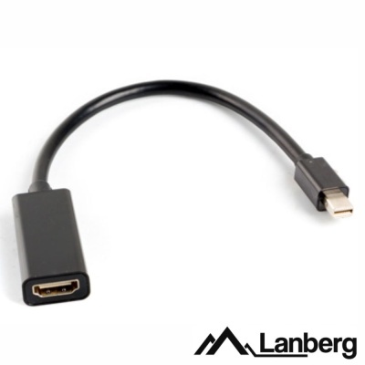 Cabo adaptador preto Lanberg Mini DisplayPort para HDMI