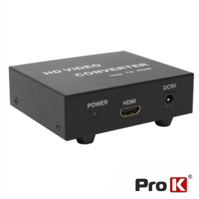 CONVERSOR VGA P HDMI FÊMEA + 2 RCA FÊMEA PROK