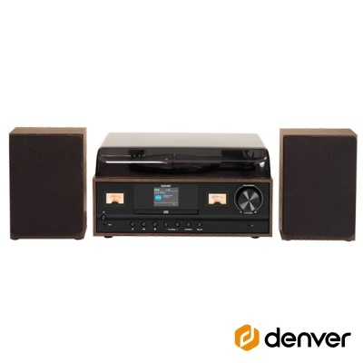 Gira-Discos 334578RPM Vintage 2x5W Madeira Escura DENVER