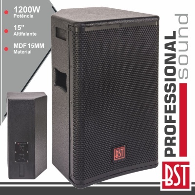 COLUNA PASSIVA PRO 15" 1200W 15MM MDF BST