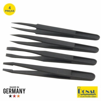 CONJUNTO DE 4 PINÇAS DIELÉTRICAS ANTIESTÁTICAS DONAU