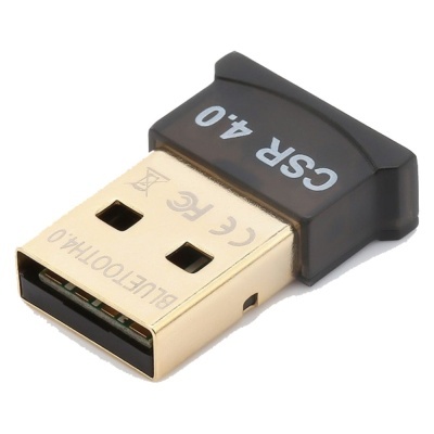 Adaptador USB Bluetooth 4.0 preto e dourado