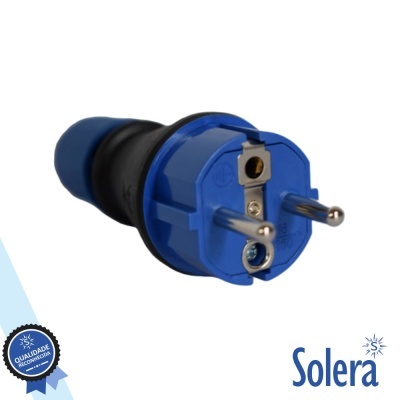 Ficha Schuko Macho 16A250V IP54 Preto SOLERA
