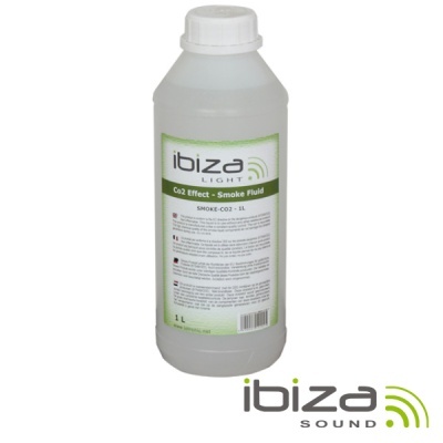 Frasco plástico translúcido branco com rótulo Ibiza Light CO2 Effect